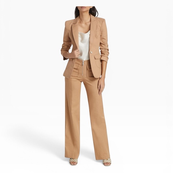 new Cinq a Sept ♕ Azure Pants ♕ Sahara ♕ 0 ♕ Edgy Utility Pockets ♕ Exposed Zip